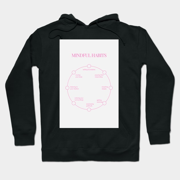 Mindful Habits Positive Energy Pink Hoodie by mystikwhale